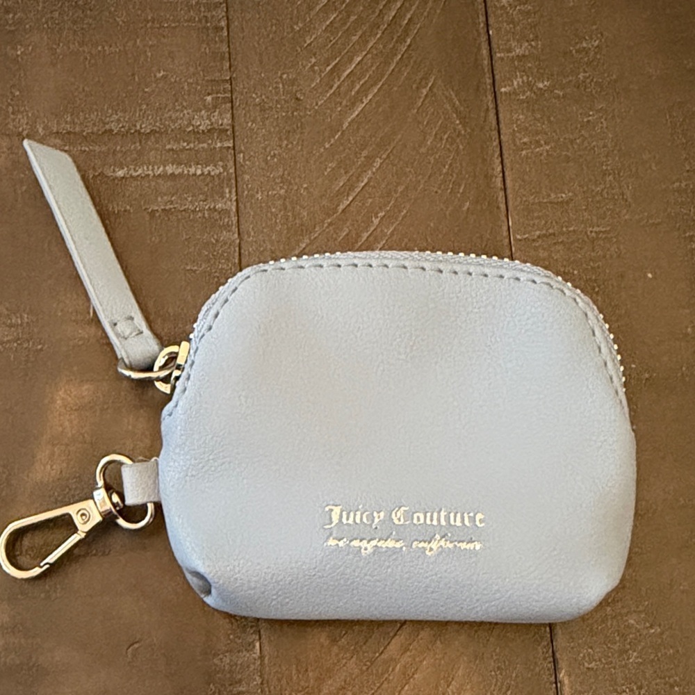 Juicy Couture Soft Blue Mini Pouch with Key Clip